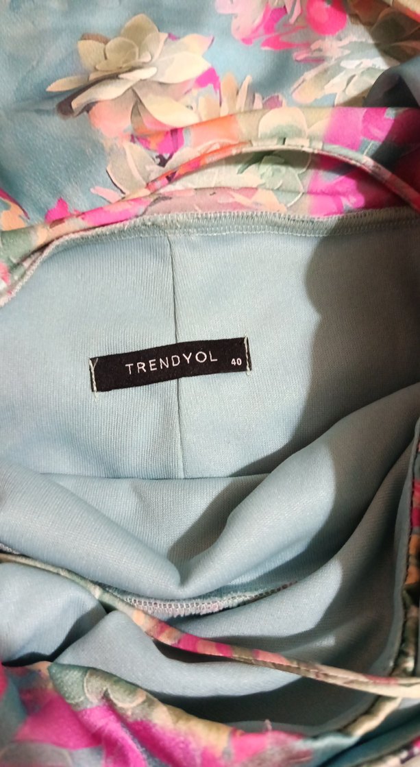 Bohem Çok Renkli Saten Kadın Elbise - Görsel 5