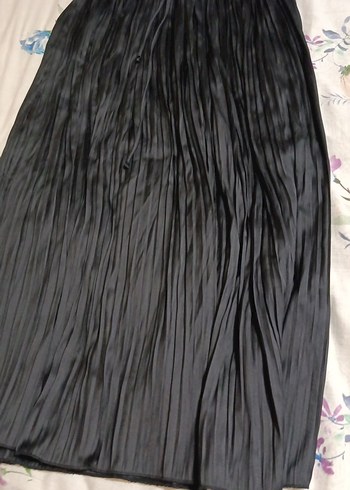 Kadın Siyah Piliseli Uzun Etek - Görsel 2