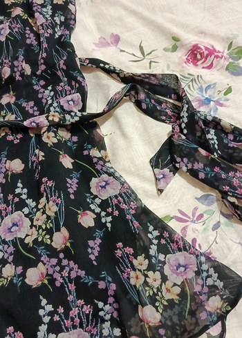 Çiçek Desenli Uzun Bohem Elbise - Görsel 2