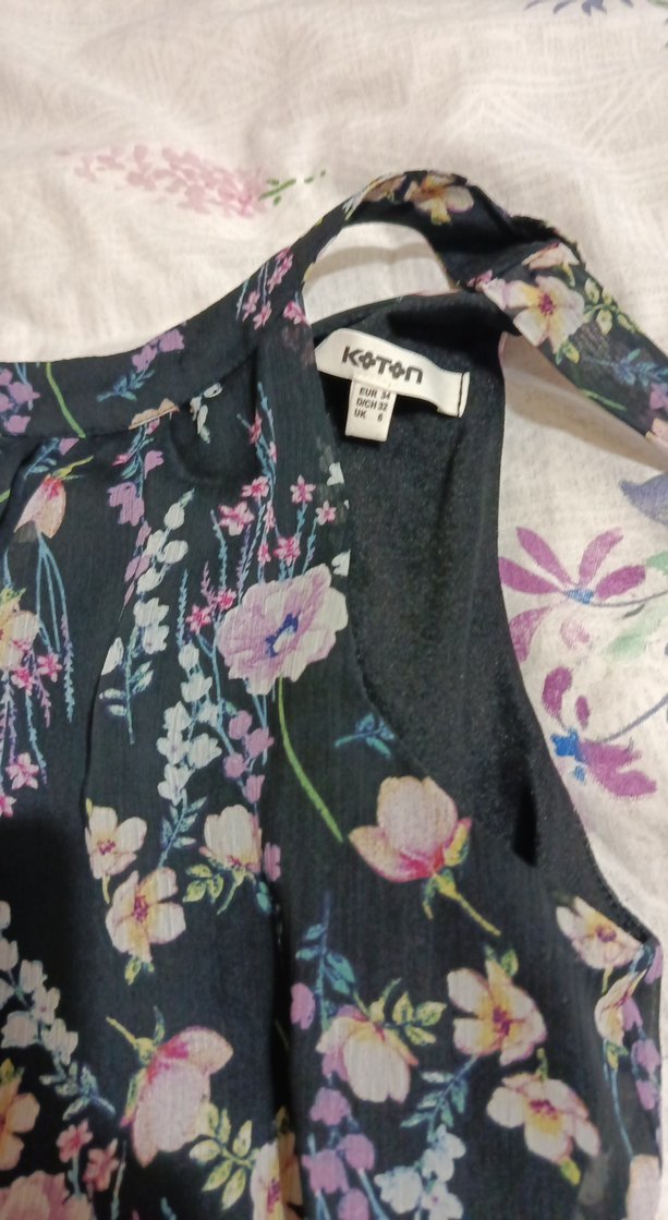 Çiçek Desenli Uzun Bohem Elbise - Görsel 3