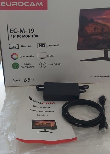 Eurocam 19" Siyah PC Monitör - Görsel 3