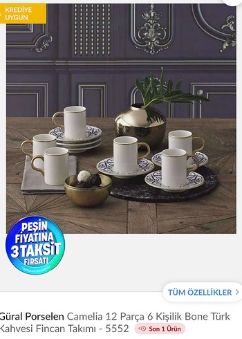 Mavi Desenli Seramik Fincan ve Tabak - Görsel 4