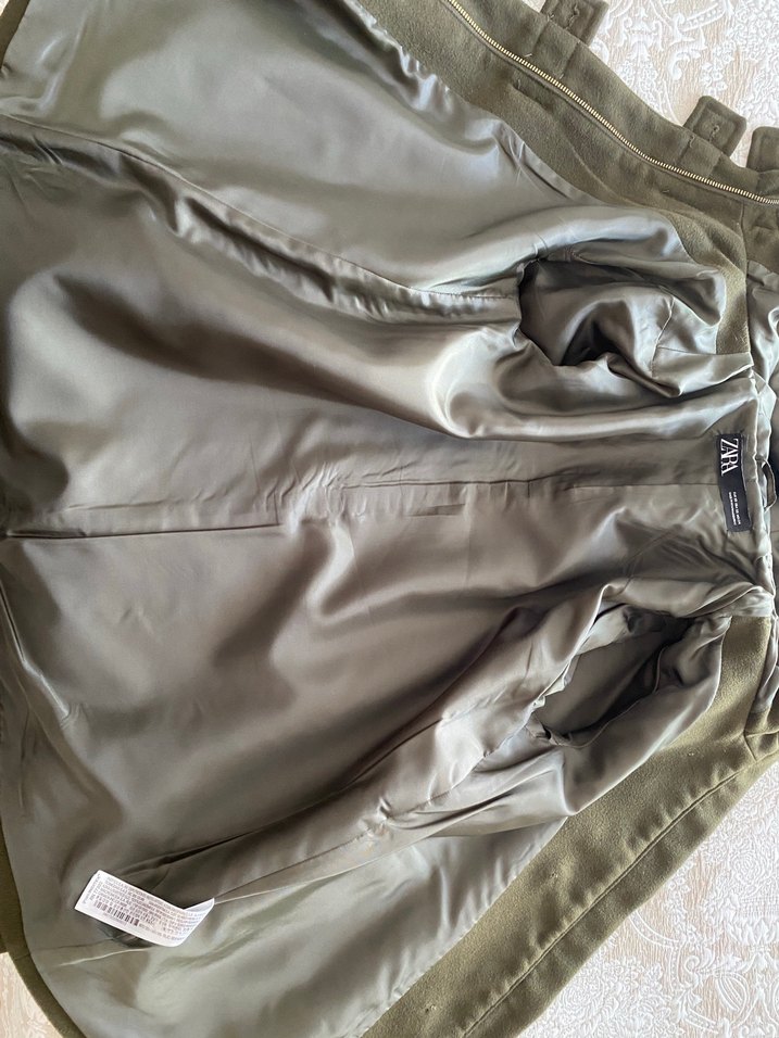 Düğmeli Kapüşonlu Haki Midi  Kaban - Görsel 4