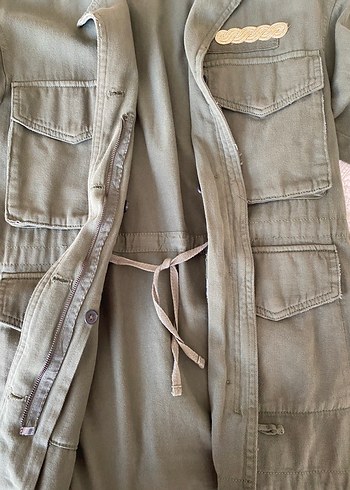 Düğmeli, Normal Boy, Salaş Kesim Keten Ceket - Görsel 2