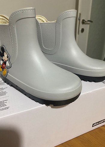Gri Mickey Desenli unisex Çocuk Yağmur Çizmesi - Görsel 2