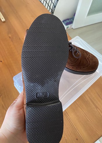 Kahverengi Süet Kadın Oxford Ayakkabı - Görsel 3