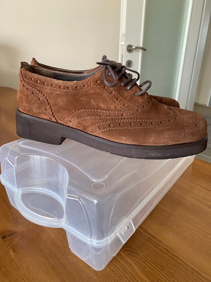 Kahverengi Süet Kadın Oxford Ayakkabı - Görsel 2