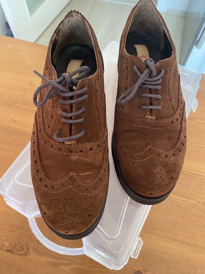 Kahverengi Süet Kadın Oxford Ayakkabı - Görsel 5