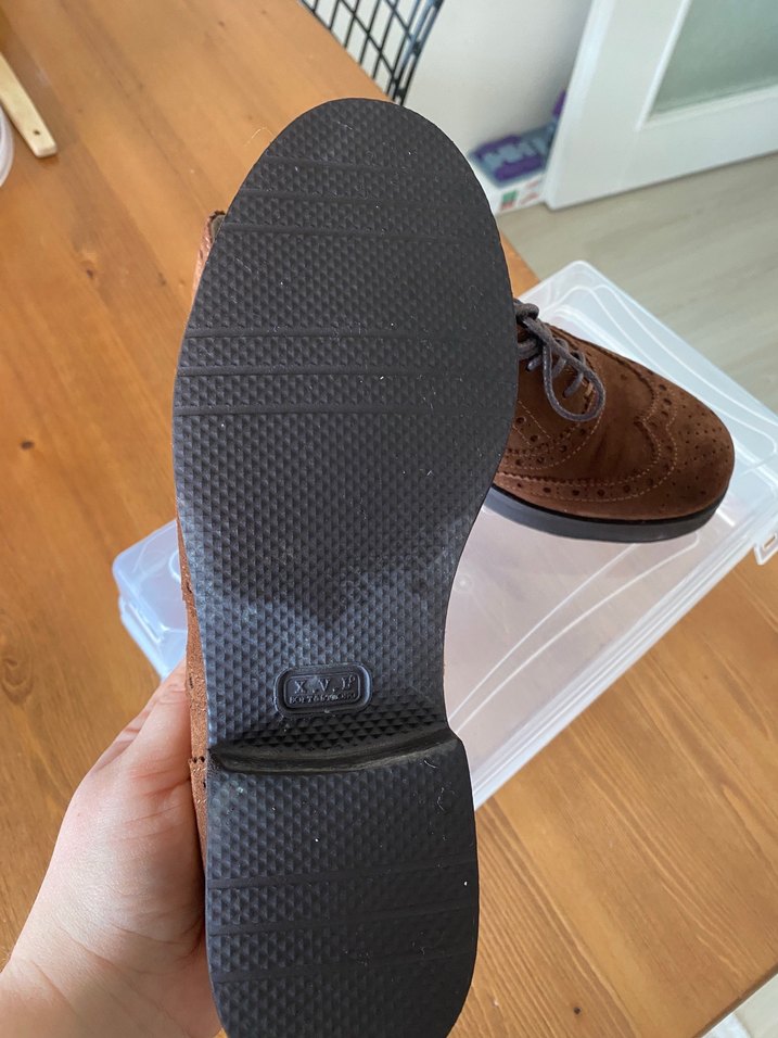 Kahverengi Süet Kadın Oxford Ayakkabı - Görsel 3