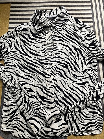 xs Beden siyah Renk Gömlek zebra desen
