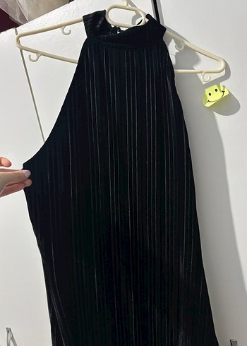 Siyah Pilili Yüksek Yakalı Midi Elbise - Görsel 2