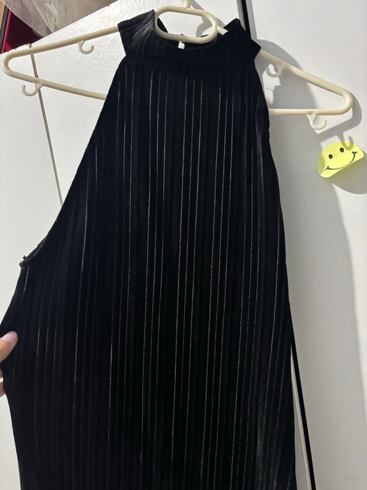 Siyah Pilili Yüksek Yakalı Midi Elbise - Görsel 5