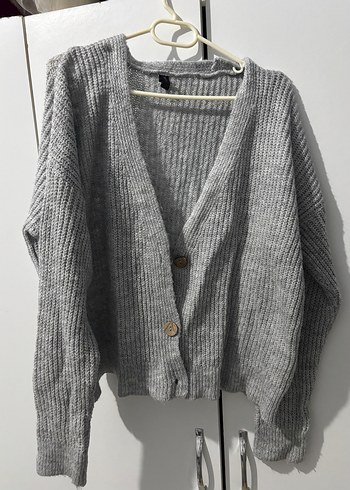 Gri Örgü Kadın Hırka - Görsel 3