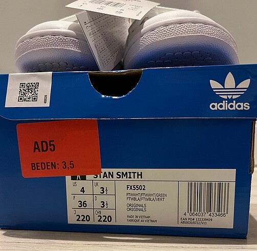 36 Beden yeşil Renk ADİDAS STAN SMITH