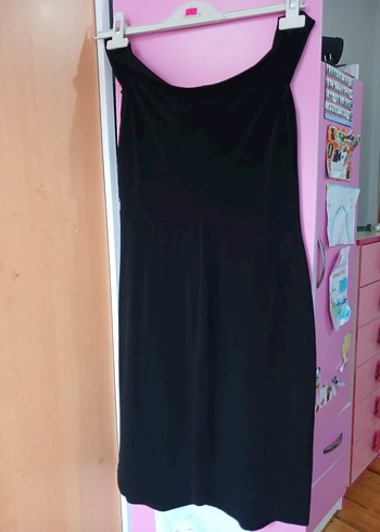 Siyah düşük omuz elbise - Görsel 2