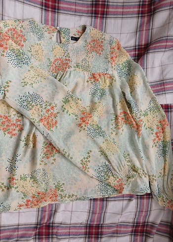 Çiçek Desenli Bohem Kadın Bluz - Görsel 4