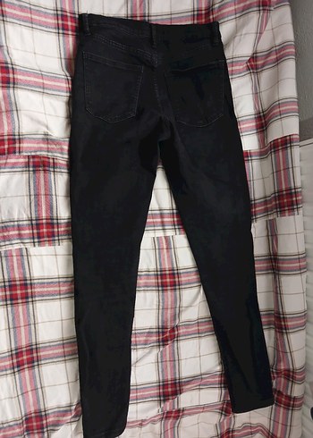 Düğmeli Siyah Kadın Skinny Jean - Görsel 3