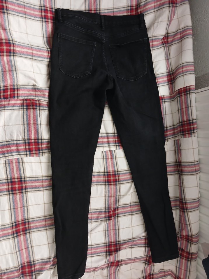 Düğmeli Siyah Kadın Skinny Jean - Görsel 3