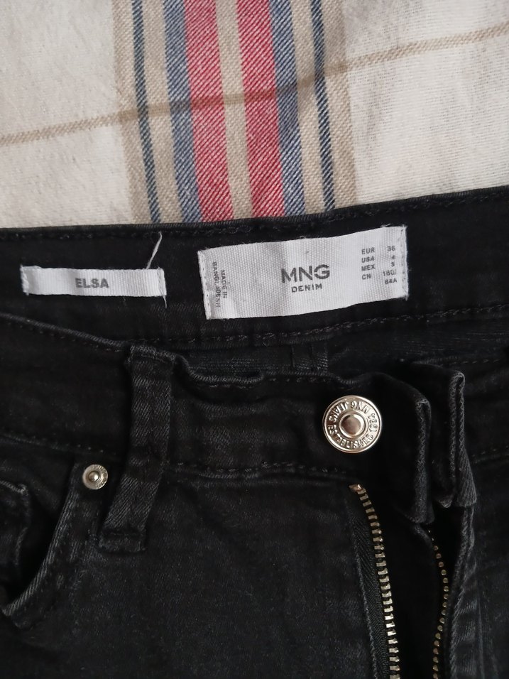 Düğmeli Siyah Kadın Skinny Jean - Görsel 2