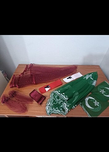 İncili duvak ve damat kına örtüsü