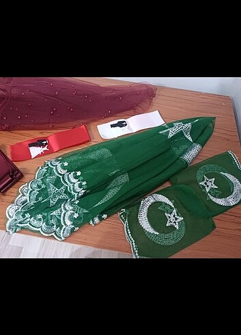Diğer İncili duvak ve damat kına örtüsü
