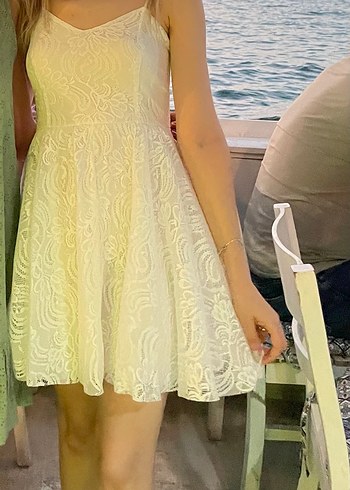 Romantik dantel mini elbise