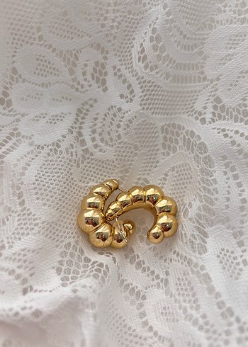Beden altın Renk 3lü Gold halka küpe