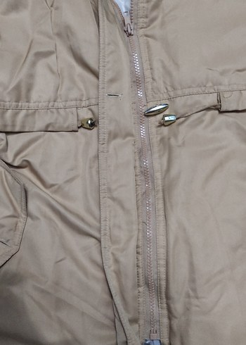 Bej Fermuarlı Kadın Kışlık Mont - Görsel 3