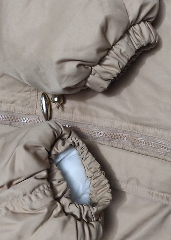 Bej Fermuarlı Kadın Kışlık Mont - Görsel 4