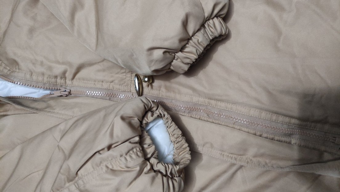 Bej Fermuarlı Kadın Kışlık Mont - Görsel 4