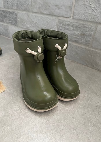 24 Beden Yeşil Erkek Çocuk Lastik Bot Velcro
