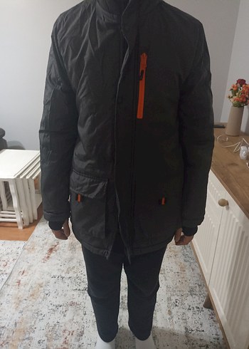 Siyah Fermuarlı Erkek Street Wear Mont