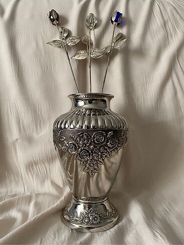 Gümüş Vintage Vazo - Görsel 2