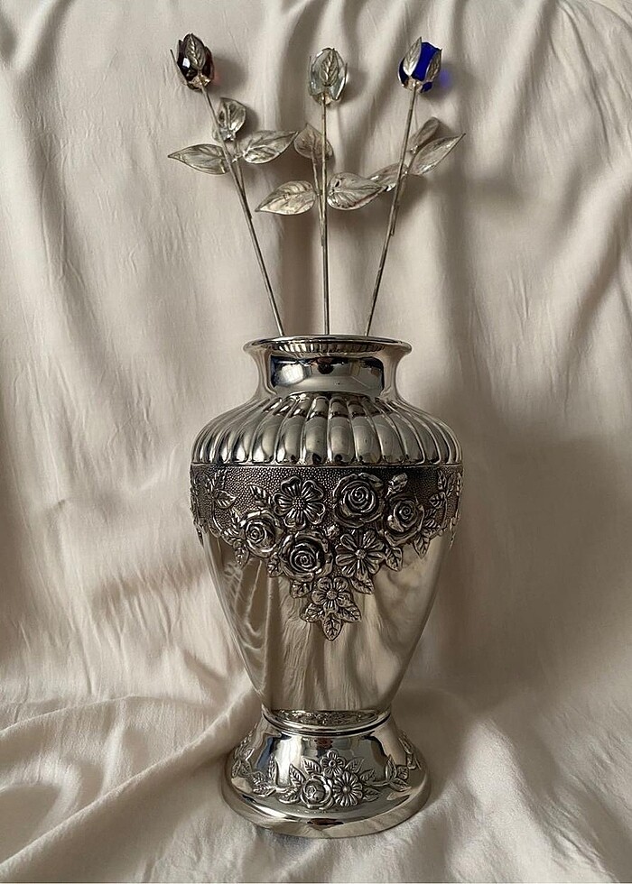 Gümüş Vintage Vazo - Görsel 2