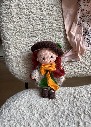 Renkli Örgü Saçlı Kahverengi Bebek - Görsel 2