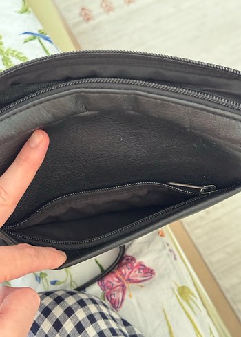 Siyah Minimalist Deri Omuz çantası - Görsel 5