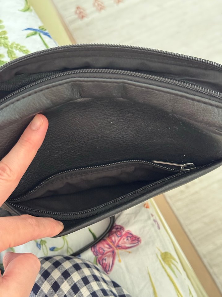 Siyah Minimalist Deri Omuz çantası - Görsel 5