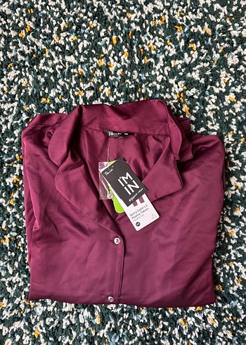 Penti Penti Mürdüm Saten Pijama Gömlek