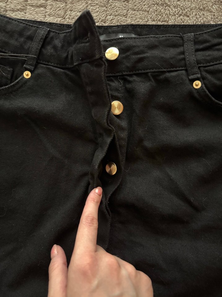 Adil Işık Siyah Düğmeli Mini Kot Etek - Görsel 5