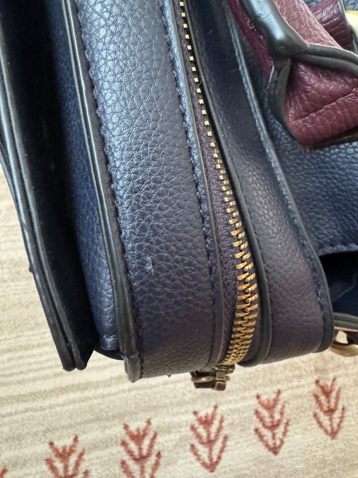 Bordo Deri Çok Gözlü Dikdörtgen Ofis Çantası - Görsel 4