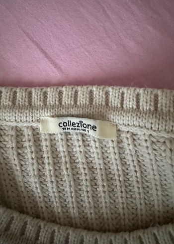 Beyaz Çizgili Triko Kadın Kazak - Görsel 4