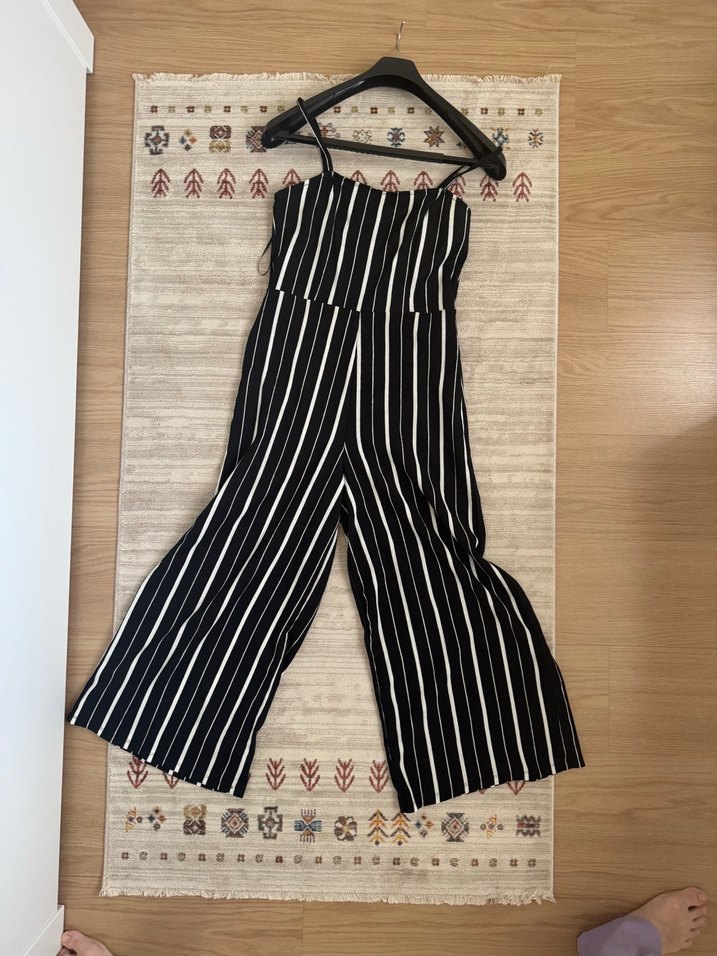 Pull&Bear Çizgili Askılı Yazlık Tulum - Görsel 3