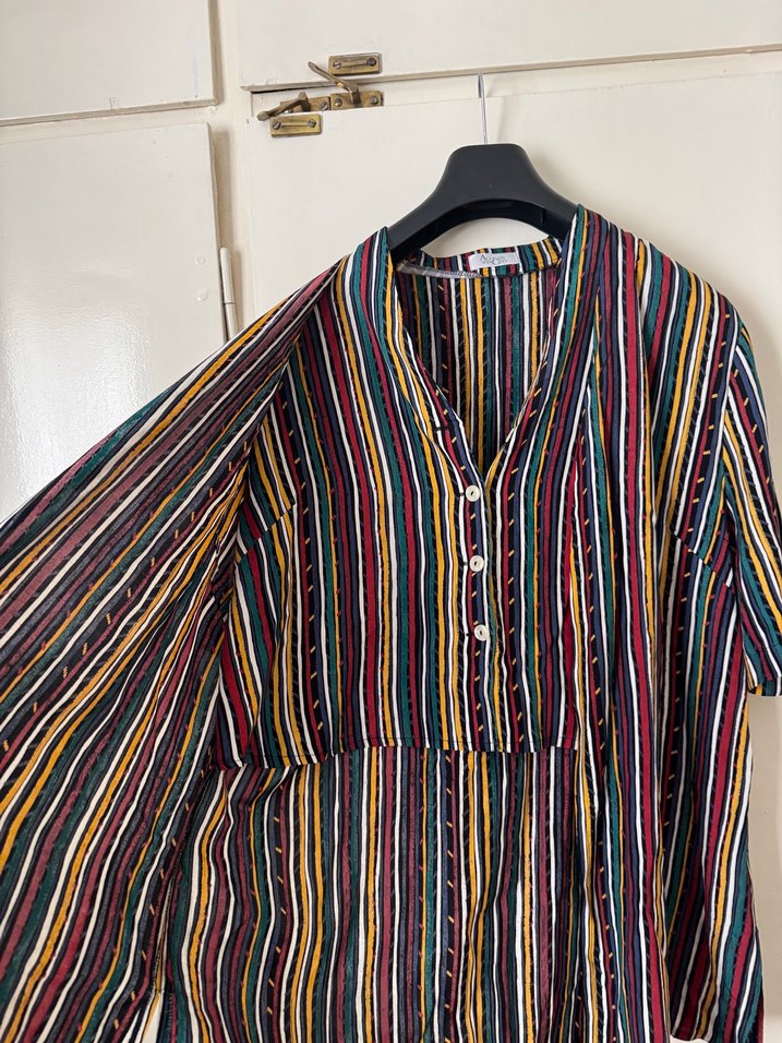Vintage Bohem Çok Renkli Kadın Gömlek - Görsel 3