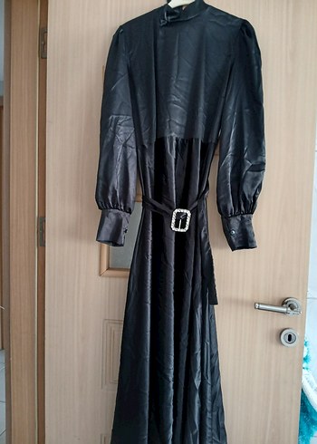Siyah Uzun Gotik Kadın Elbise