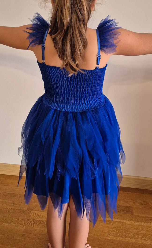 Mavi Straplez Kız Elbisesi - Görsel 2