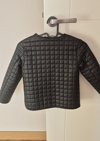 Kız Çocuk Siyahi Fermuarlı Mini Ceket - Görsel 2