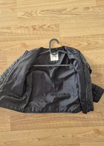 Kız Çocuk Siyahi Fermuarlı Mini Ceket - Görsel 5