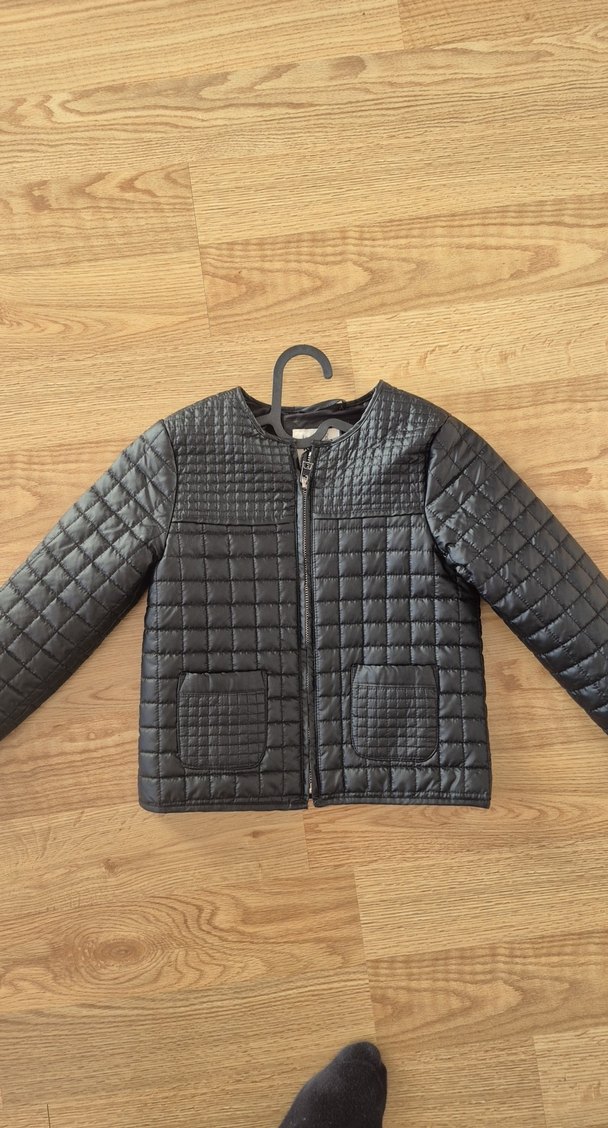 Kız Çocuk Siyahi Fermuarlı Mini Ceket - Görsel 3