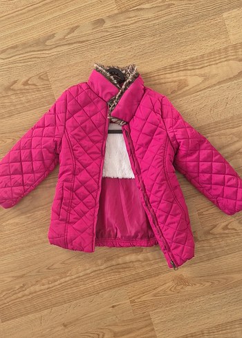 Koton Marka Kürk Detaylı Pembe Kız Çocuk Mont - Görsel 3