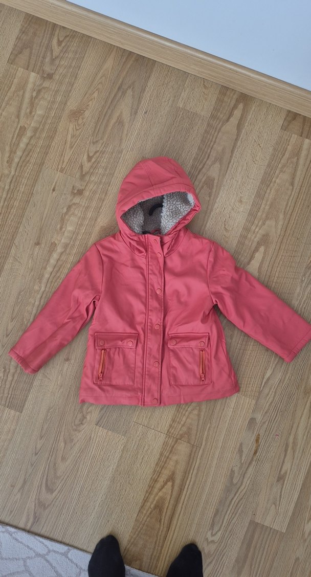 Mango Marka Kız Çocuk Kapüşonlu İçi Kürklü Mont - Görsel 2